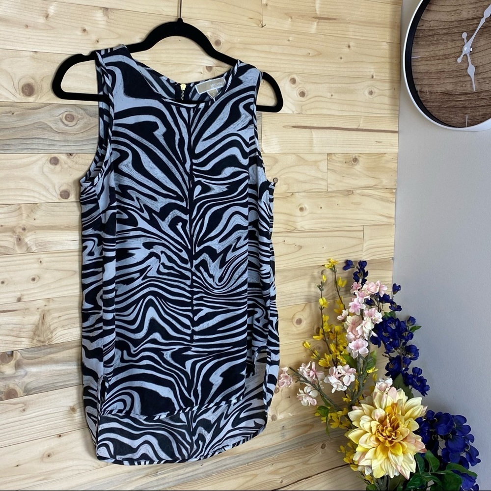 SOLD - MICHAEL KORS Zebra Print Sleeveless Top